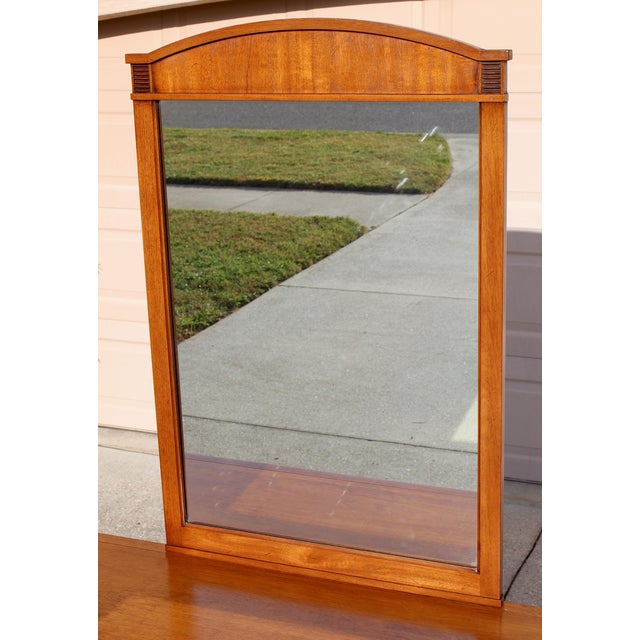 Drexel Mid-Century Mahogany Lowboy Dresser With Matching Mirror - Vintage Solid Wood With Hidden Compartment For Sale In Naples, FL - Image 6 of 18