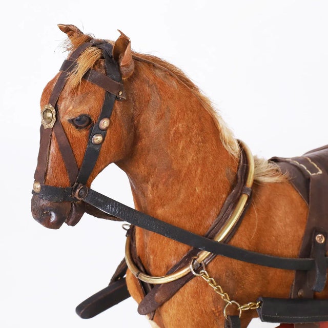 Large Vintage Toy Horse and Cart For Sale In West Palm - Image 6 of 12