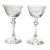 1940s Tiffin Franciscan “Love Lace” Pair of Liquor Cocktail Glasses For Sale