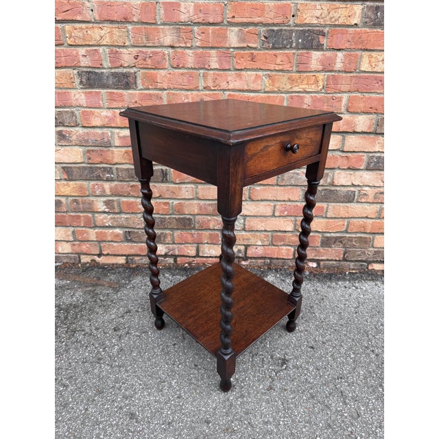 Single Drawer Barrel Twist Side Table For Sale - Image 16 of 18