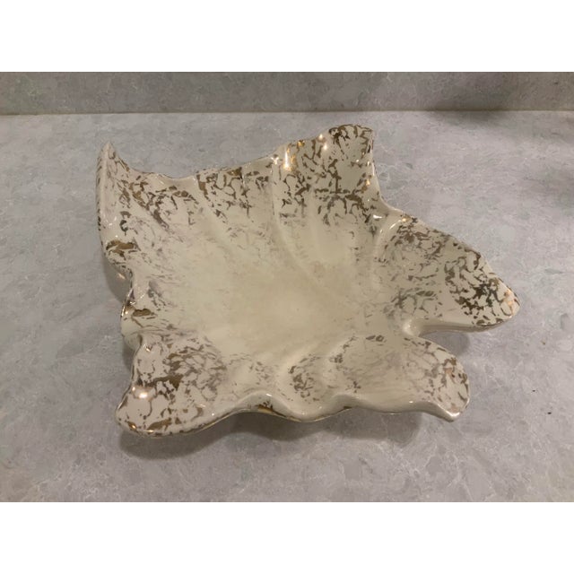 1950s 1950s Capodimonte Gold Leaf Floor Ashtray Stand For Sale - Image 5 of 11