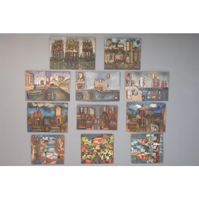 After Buffet, Compositions, Oil Paintings, 1970, Set of 11 For Sale - Image 12 of 18