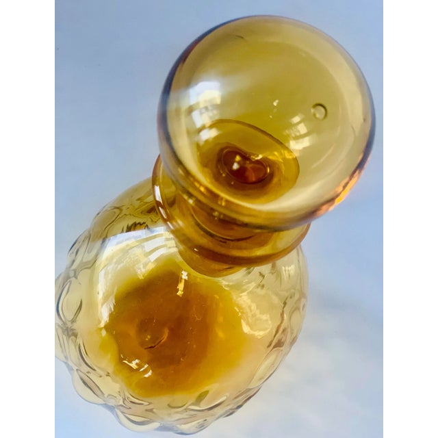 Glass Rare Vintage Blenko Joel Myers Designed Petite Glass Decanter With Stopper in Wheat, Circa 1971, Style 715 For Sale - Image 7 of 11