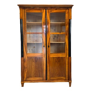 Biedermeier Display Cabinet in Walnut For Sale