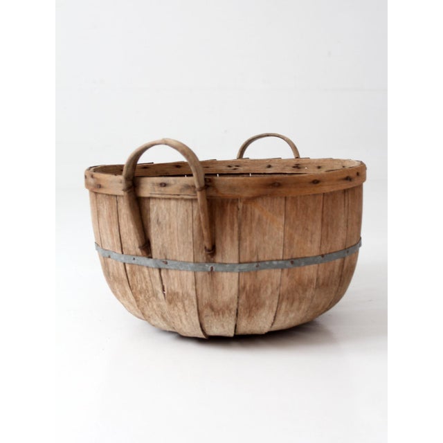 Wood Antique Orchard Basket For Sale - Image 7 of 16