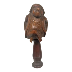 18th-19th Century Antique Wood Figure Man with Crossed Legs Screw Nutcracker