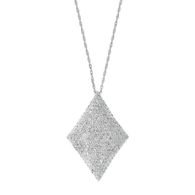 3.5 Carat VS/E Quality Diamond Pendant Necklace in 14 Karat White Gold For Sale - Image 17 of 18