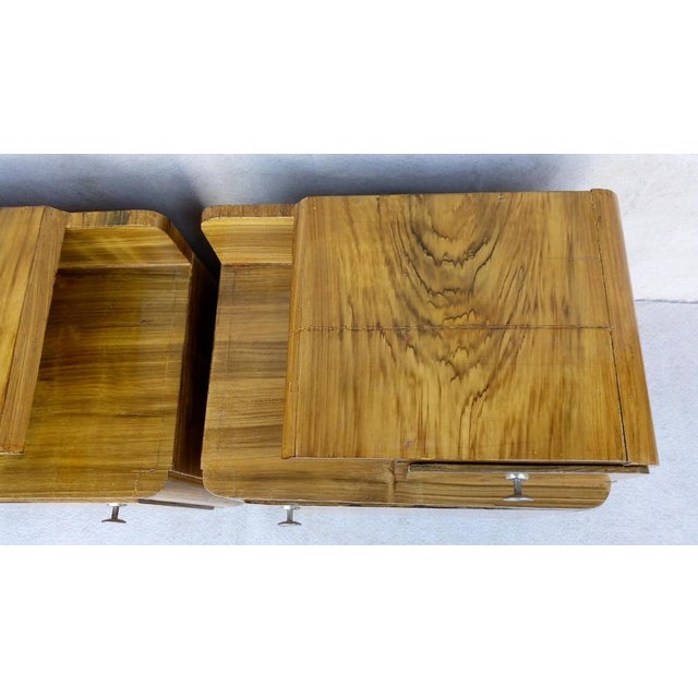 Brown Art Deco Bedside Tables by Jindrich Halabala for Up Závody, 1940s, Set of 2 For Sale - Image 8 of 18