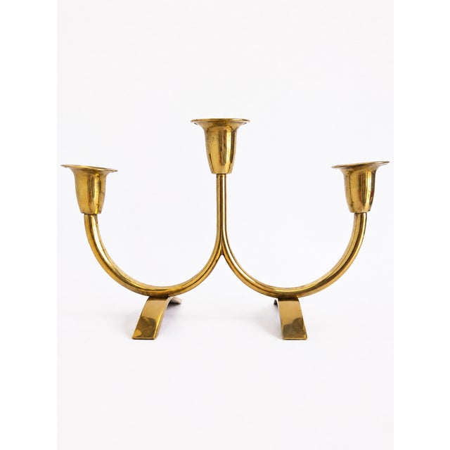 Mid-Century Modern Scandinavian Brass Candleholder by Gunnar Ander for Ystad Metall, 1960s For Sale - Image 6 of 6