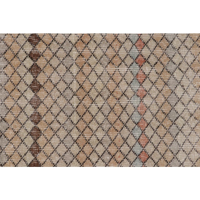 Transitional Vintage Zeki Müren Rug With Polychromatic Geometric Pattern From Rug & Kilim For Sale - Image 3 of 8