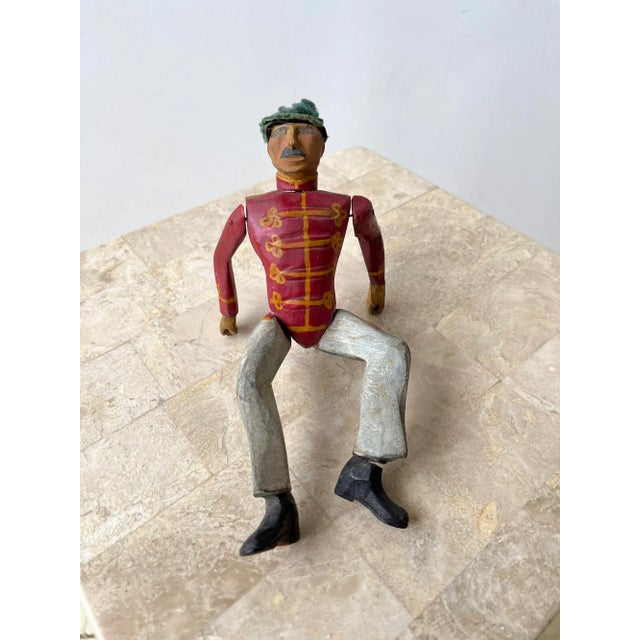Antique Folk Art Painted Wood Soldier With Red Coat, Circa Early 20th Century For Sale - Image 11 of 12