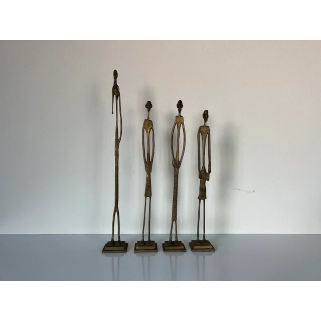 We are privileged to be offering for sale this stunning set of four Vintage bronze statues depicting stylized, elongated...