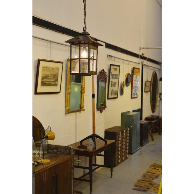 Arts & Crafts Wrought Iron Hall Lantern, 1910s For Sale - Image 6 of 12