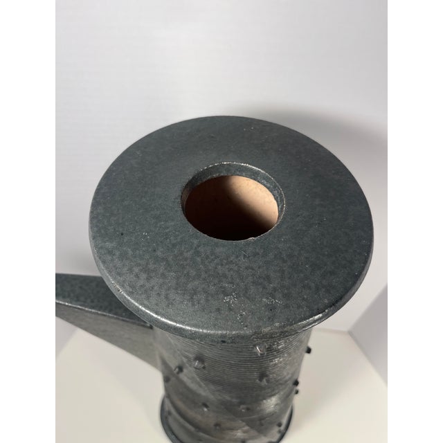 Black Vintage Masuo Ojima Massive Brutalist Ceramic Vase Teapot Form Japanese-American 22.5” For Sale - Image 8 of 13