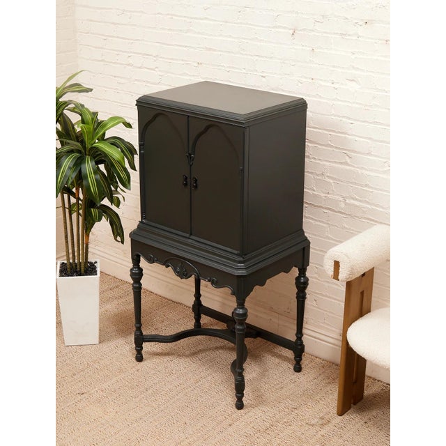 Early 20th Century Dark Green Antique Bar Hutch For Sale - Image 5 of 12