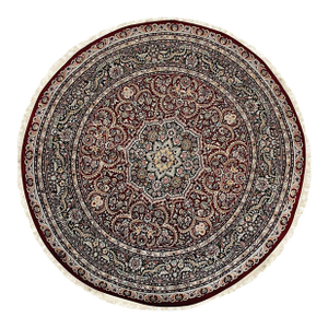 9x12 Coral Hand-Knotted Wool Rosette Starburst Pattern Traditional Carpet Rug
