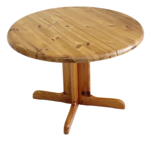 Vintage Danish Round Extendable Dining Table in Pine, 1960s