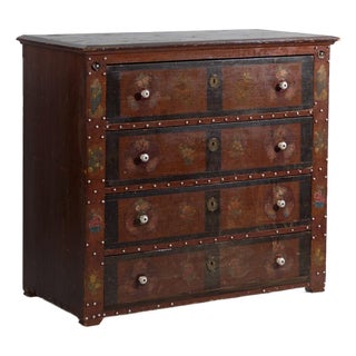 Antique Painted Folk Chest of Drawers in Wood, Austria, 1900 For Sale