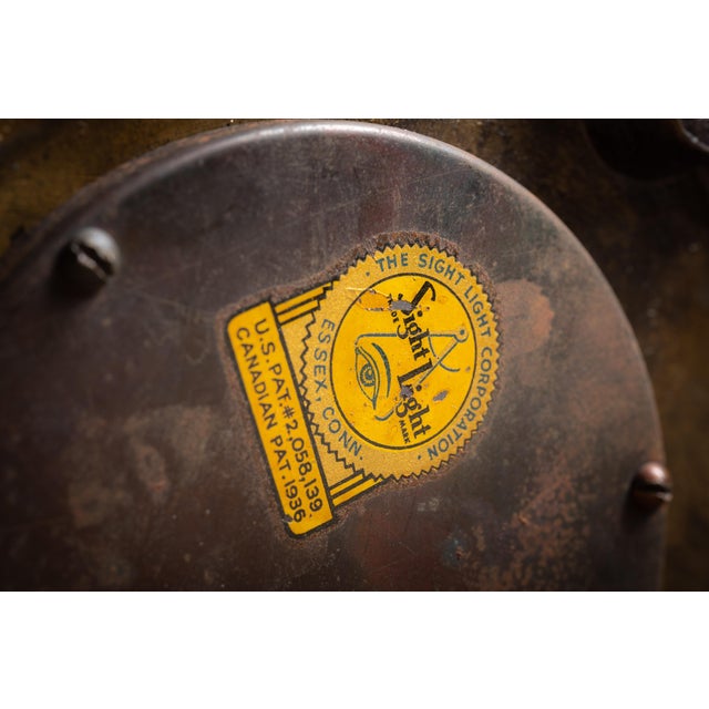 Vintage Brass Sight Light Lamp For Sale - Image 10 of 10