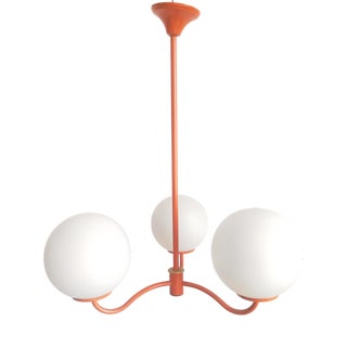 Vintage Space Age Orange Lamp, 1970 For Sale