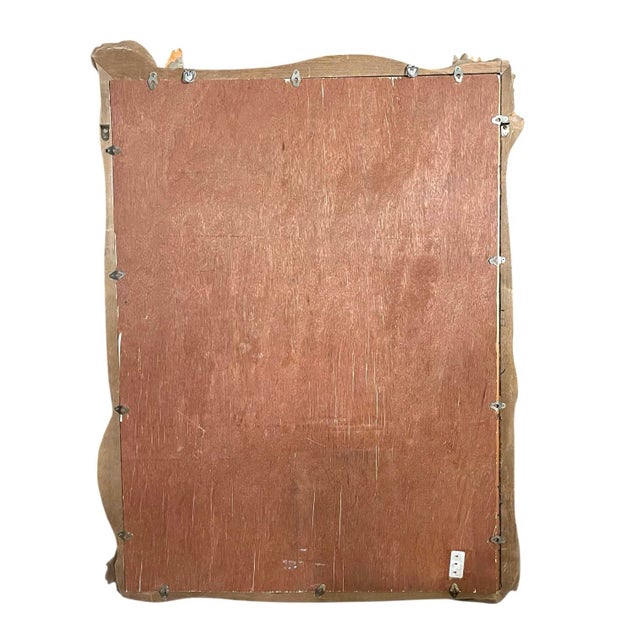 Brown Vintage Carved Wood Ginkgo Motif Mirror For Sale - Image 8 of 8