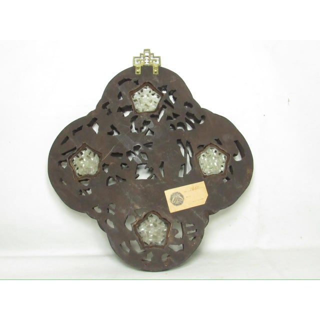 1950s Chinese Carved Wood Hanging Panel For Sale - Image 5 of 12