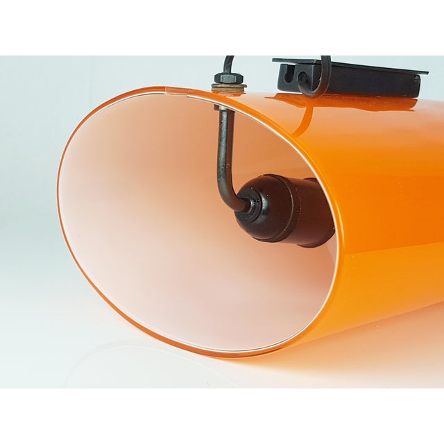 Metal Brass, Orange and White Murano Glass Sconce by Vistosi, 1960s For Sale - Image 7 of 16