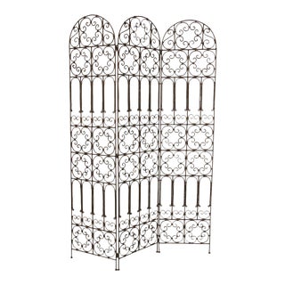 Hand Forged Iron Moorish Folding Screen For Sale