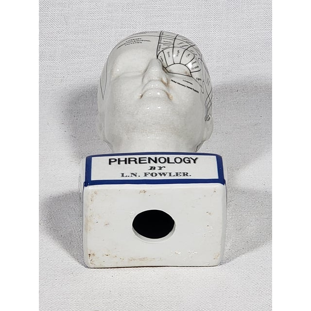 Ceramic Vintage Style Porcelain Phrenology Head by l.n. Fowler / Ludgate Circus, London England For Sale - Image 7 of 7