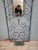 Wall-Mounted Coat Rack in Wrought Iron with Central Mirror For Sale - Image 6 of 10