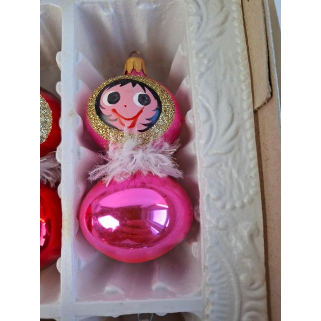 Vintage Czechoslovak Glass Christmas Ornaments, 1960, Set of 6 For Sale - Image 11 of 17