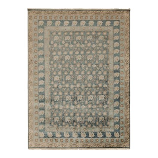 Rug & Kilim’s Classic Style Rug With Blue & Beige-Brown Floral Pattern For Sale