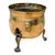 Antique Hand-Made English Brass Lion Handle Footed Cachepot Planter/Cauldron For Sale