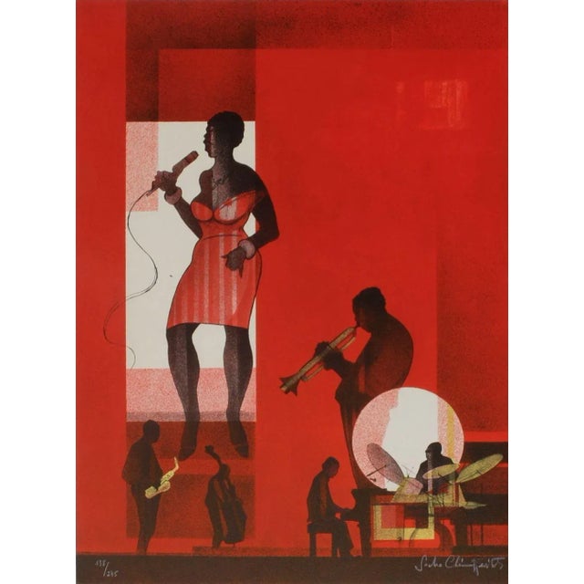 Figurative 1990s Sacha Chimkevitch Hot Swing Lithograph For Sale - Image 3 of 3
