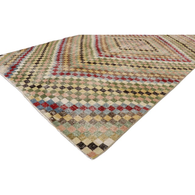 Mid-Century Modern Vintage Turkish Sivas Rug - 05'07 X 10'00 For Sale - Image 3 of 10