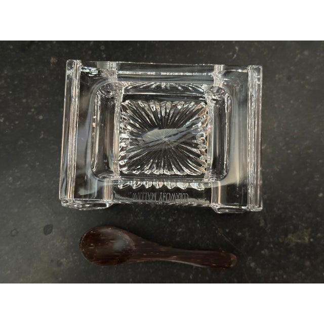 1990s William Yeoward June Crystal Salt Cellar With Wooden Spoon For Sale - Image 12 of 15