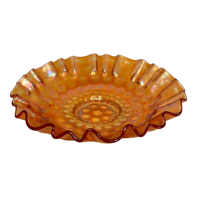 Vintage Fenton Carnival Glass Marigold Candy Dish/ Bowl For Sale