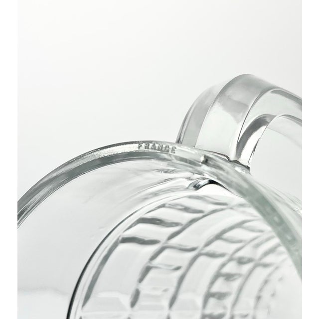 Vintage Geometric Grid Plaid French Glass Martini Alcohol Mixing Pitcher For Sale In Dallas - Image 6 of 6