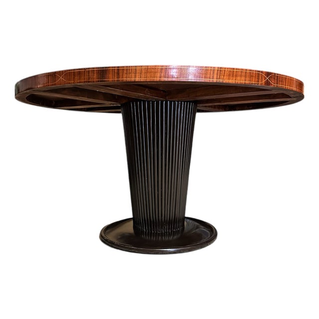 Mid-Century Italian Round Dining Table attributed to Osvaldo Borsani, 1950s For Sale