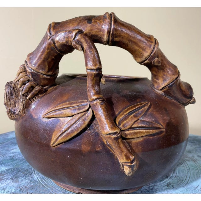 Ceramic Vintage Hand Painted and Glazed Ceramic Artistic Jar For Sale - Image 7 of 12