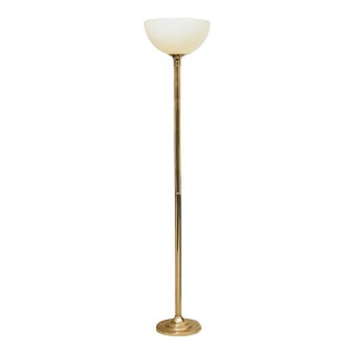 Vintage Torchiere Brass Floor Lamp For Sale