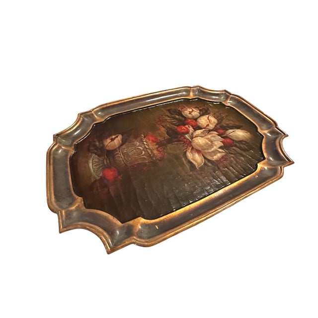 Vintage Homco Large Floral Still Life Wall Plaque "Magnolias & Pomegranates" by Robbie Meyer For Sale - Image 9 of 12