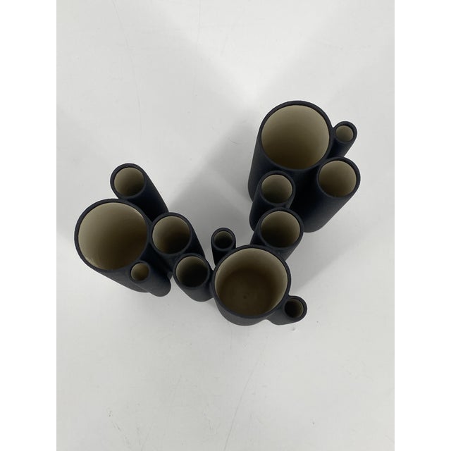 Brown Cylindrical Vinyl Vase by Robert Bronwasser, Studio Smool for Goods, Netherlands For Sale - Image 8 of 15