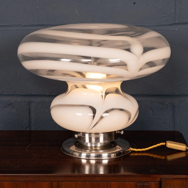 Vintage Italian Hand-Blown Murano Glass Table Lamp, 1970s For Sale - Image 4 of 15
