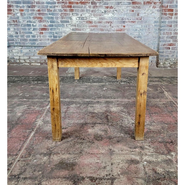 19th Century 75" Primitive Farm Dining Table For Sale In Los Angeles - Image 6 of 12