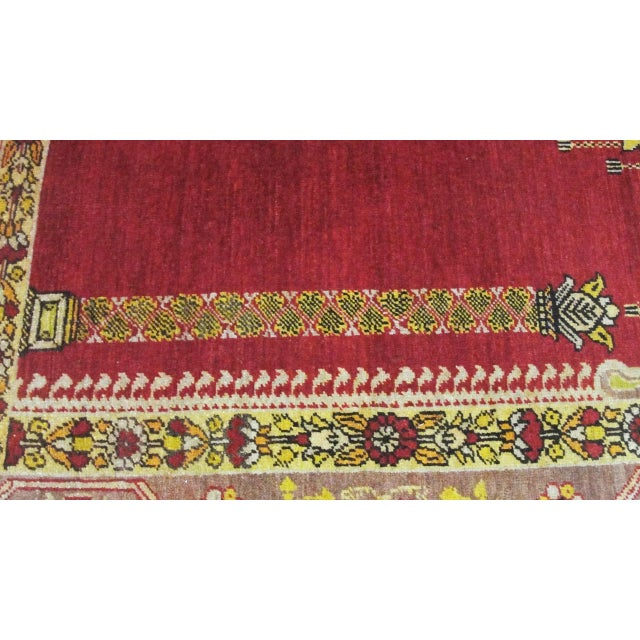 Textile Antique Anatolian Oushak Prayer Rug-4'5" X 6 '4" For Sale - Image 7 of 9