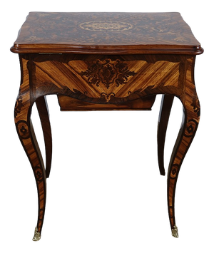 Louis XV Napoleon III Marquetry Worktable, 19th Century