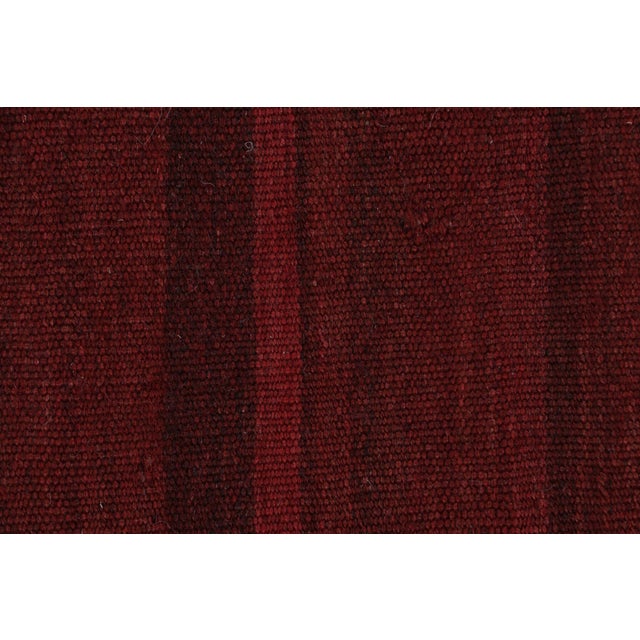 Red Mid Century Vintage Kilim Red Gray Medallion Floral Rug For Sale - Image 8 of 10