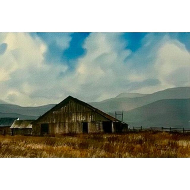 1980s “Burns, Oregon” by n.w. Watercolor Artist FrankTuning 1985 For Sale - Image 5 of 6