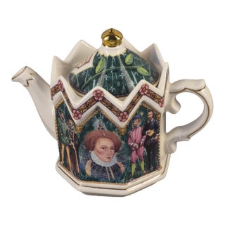 Vintage Gothic Style James Sadler England Queen Elizabeth I Tea Pot For Sale